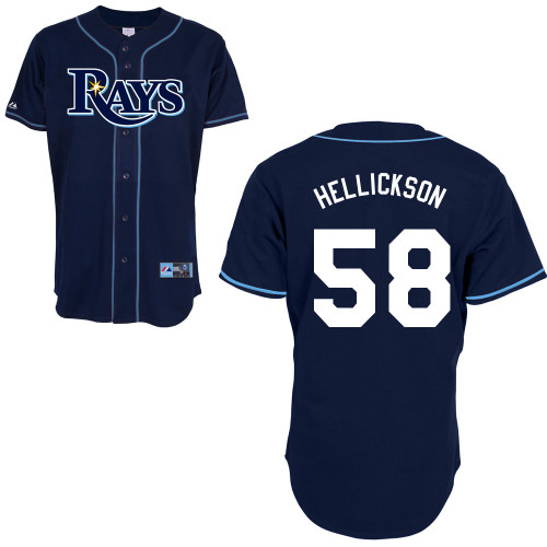 Jeremy Hellickson #58 Youth Baseball Jersey-Tampa Bay Rays Authentic Alternate 2 Navy Cool Base MLB Jersey